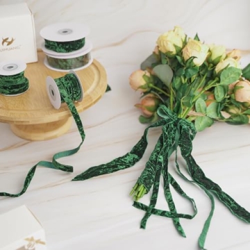HUIHUANG Velvet Ribbon 1 Inch x 10 Yards for Gifts and Crafts