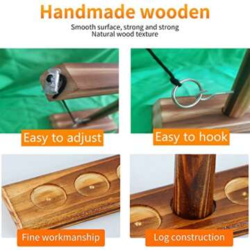 Ring toss Game for Kids and Adults, Large Base Hook and Ring Game, Family-Friendly Indoor Holiday Fun or Outdoor Patio Games, Christmas Games