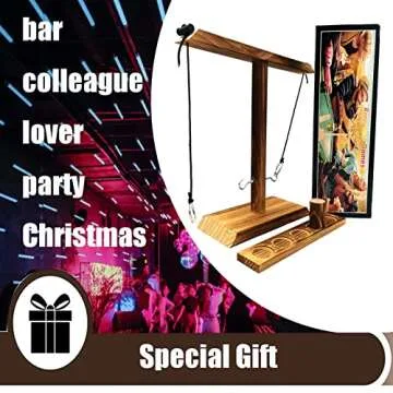 Ring toss Game for Kids and Adults, Large Base Hook and Ring Game, Family-Friendly Indoor Holiday Fun or Outdoor Patio Games, Christmas Games