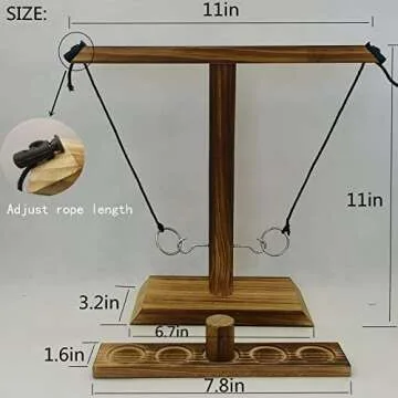 Ring toss Game for Kids and Adults, Large Base Hook and Ring Game, Family-Friendly Indoor Holiday Fun or Outdoor Patio Games, Christmas Games