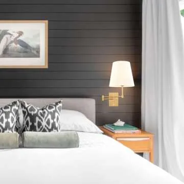 HYDELITE Gold Swing Arm Wall Lamp Brass Wall Sconces with Linen Shade | Plug-in or Hardwired Wall Light Fixtures Bedroom Bedside, House Reading, Living Room, Home Hallway, Dinning Set of 2