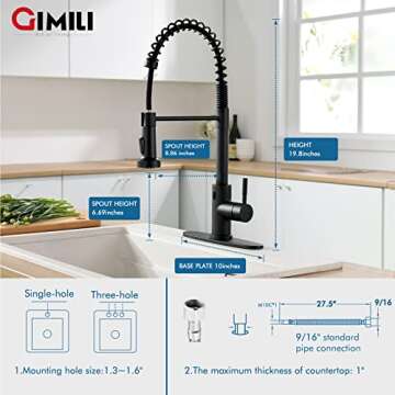 GIMILI Touchless Kitchen Faucet with Pull Down Sprayer