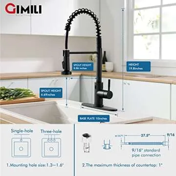 GIMILI Touchless Kitchen Faucet with Pull Down Sprayer