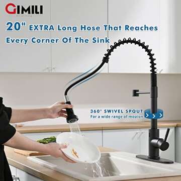 GIMILI Touchless Kitchen Faucet with Pull Down Sprayer