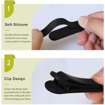 SMUK 6pcs Automatic Bookmark, Silicone Book Marks for Reading Women, Men, Kids, Book Lovers, Cute Unique Book Markers for Reading, Reading Accessories Gifts for Book Lovers