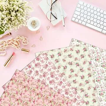 Whaline 12Pcs Spring Cotton Fabric Bundles 18 x 22 Inch Floral Quilting Fabric Patchwork Flower Pattern Precut Fat Quarters for Spring Birthday Sewing DIY Crafts Handmade Clothing