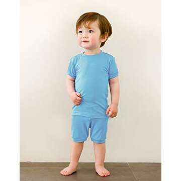 VAENAIT BABY Infant Kids Toddler Short Sleeve Sleepwear Pajamas 2pcs Set Colorful Sky S