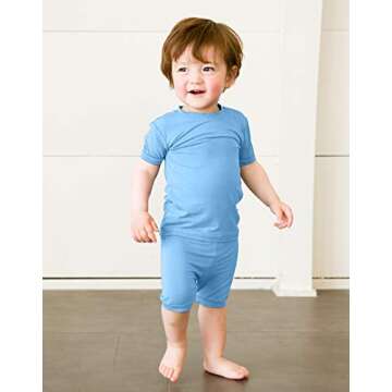 VAENAIT BABY Infant Kids Toddler Short Sleeve Sleepwear Pajamas 2pcs Set Colorful Sky S