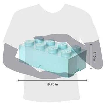 Room Copenhagen LEGO Brick Box - Stackable Storage for Toys - Aqua