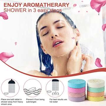 Shower Steamers Aromatherapy Shower Bombs Christmas Self Care Relaxation Gifts for Women and Men Includes Eucalyptus for Shower