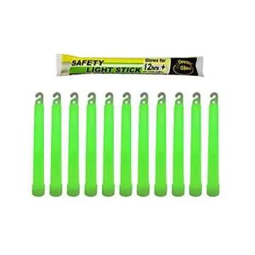 12 Industrial Grade Glow Sticks/ 6 inches Ultra Bright Light Sticks Emergency Light Sticks for Camping Accessories, Hurricane Supplies,Earthquake, Survival Kit and More - Lasts Over 12 Hours (Green)