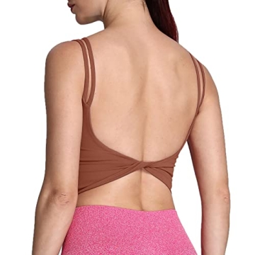 Aoxjox Women's Stylish Backless Workout Crop Tank Top