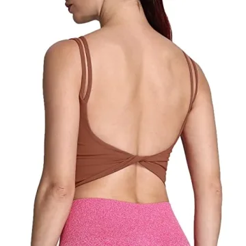 Aoxjox Women's Stylish Backless Workout Crop Tank Top