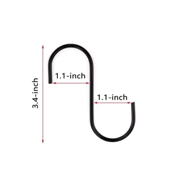 WARMBUY 30 Pack Stylish Black S Hooks for Hanging