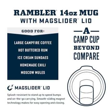 YETI Rambler 14 oz Stackable Mug, Vacuum Insulated, Stainless Steel with MagSlider Lid, Sandstone Pi...