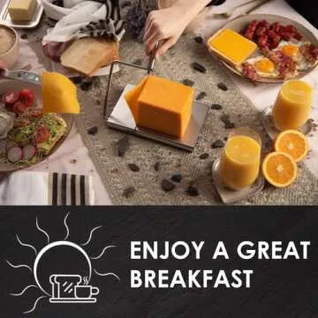 TABELTON Cheese Slicer with Wire for Block Cheese - Heavy Duty Adjustable Cheese Cutter Board with 4 Replacement Wires - Stainless Steel Precise Scale for Clear Cuts