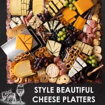 TABELTON Cheese Slicer with Wire for Block Cheese - Heavy Duty Adjustable Cheese Cutter Board with 4 Replacement Wires - Stainless Steel Precise Scale for Clear Cuts