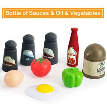 Bruvoalon 32Pcs Kids Play Kitchen Toys Set for Fun Learning