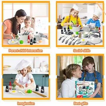Bruvoalon 32Pcs Kids Play Kitchen Toys Set for Fun Learning