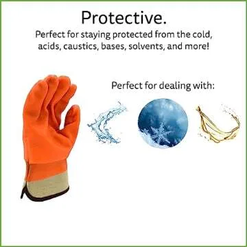 Cordova 5710F Hi-Vis Orange Cold Weather Gloves, Double Dipped, Foam Insulated PVC, Textured Finish, Safety Cuff, Large, 12-Pack Bulk Thermal Gloves