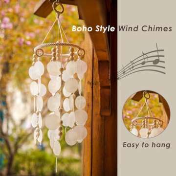 Capiz Shell Wind Chime by Remmdan - Boho Outdoor Decor
