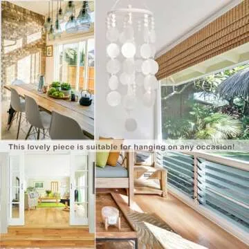 Bohemian Capiz Shell Wind Chime for Indoor Outdoor Decor