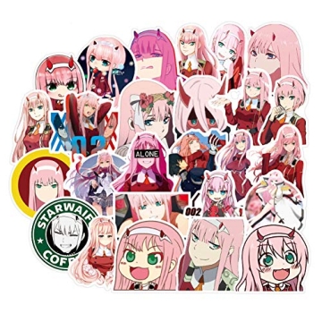 ZUNKOM Darling in The FRANXX Sticker Pack of 50 Stickers - Waterproof Stickers Classic Japanese Anim...