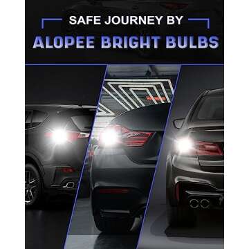Alopee 1156 LED Bulb White Super Bright Non Polarity DC 9-30V Replacement for P21W 7506 1141 5008 Reverse Turn Signal Brake Lights Motorcycle Lawn Tractor Light, Pack of 2