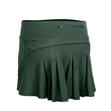 CRZ YOGA Women's Mid Waisted Tennis Skirt in Green Smoke