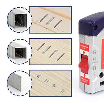 WORKPRO Heavy Duty T50 7500-Count Staples for Staple Gun, 1/2"+3/8" Staples and 5/8" Brad Nails Combo Kit, Galvanized Staples for Upholstery, Woodworking Projects and Home Renovations