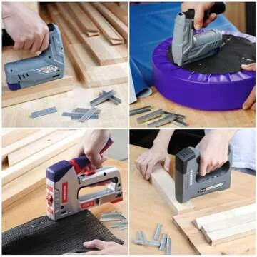 WORKPRO Heavy Duty T50 7500-Count Staples for Staple Gun, 1/2"+3/8" Staples and 5/8" Brad Nails Combo Kit, Galvanized Staples for Upholstery, Woodworking Projects and Home Renovations