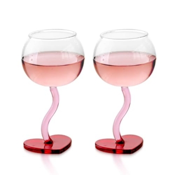 2Pcs Heart Shaped Crystal Wine Glasses - Elegant Lead-Free Goblets for Special Occasions
