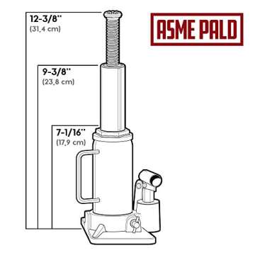 Powerbuilt Heavy Duty 12-Ton Bottle Jack, 24000-Pound Capacity Hydraulic Car Lift, Vehicles, Trucks, Red 647502