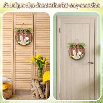 Capoda Easter Wooden Hanging Sign for Front Door