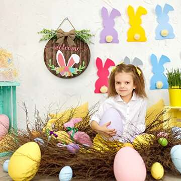 Capoda Easter Wooden Hanging Sign for Front Door