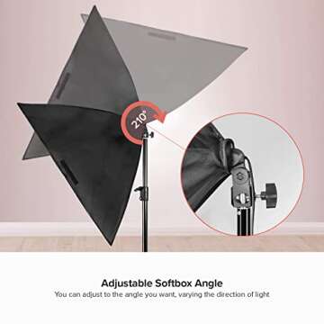Julius Studio 800W Photography Softbox Lighting Kit with E27 Socket, 2-Pack