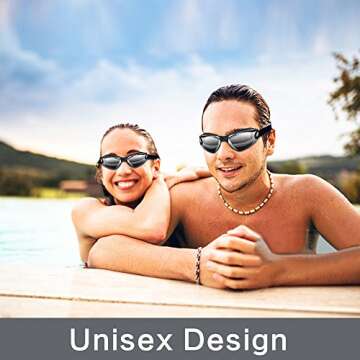 Hurdilen Swim Goggles Swimming Goggles No Leaking with Nose Clip, Earplugs, Swim Cap and Case for Men Women
