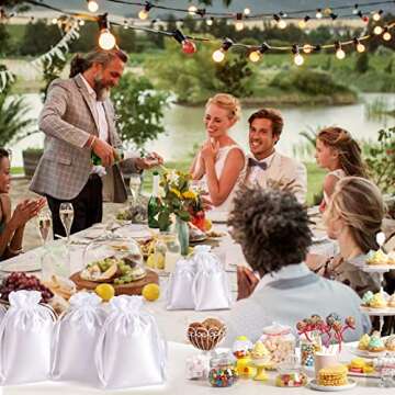 Satin Bags with Drawstring, 4x6" Wedding Favor Drawstring Bags, 50PCS White Smooth Soft Satin Fabric Gift Pouch for Jewelry, Baby Shower, Valentine's Day, Craft, Birthday, Business, Party Favors Bags