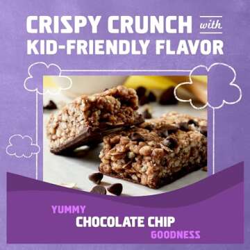 CLIF Kid Zbar Protein - Chocolate Chip - Crispy Whole Grain Snack Bars - Made with Organic Oats - Non-GMO - 5g Protein, 1.27 Oz - 15 Count (Pack of 1)