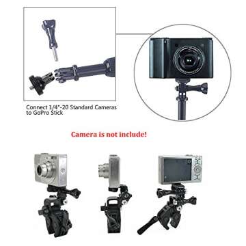 ASOCEA Action Camera Tripod Adapter Mount Universal Conversion Adapter Set (1/4 Inch 20) Screw Mount Compatible with Sony Gopro Insta360 X4 X3 ONE X2 and Other Standard 1/4 Accessories