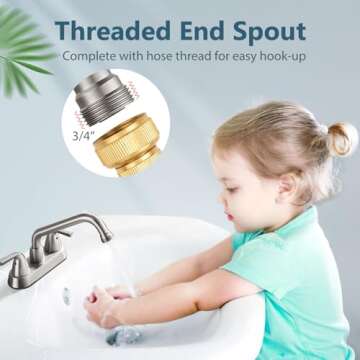 Aolemi Utility Laundry Sink Faucet,4 Inch Centerest Laundry Faucets for Utility Sink,Laundry & Utili...