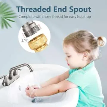 Aolemi Utility Laundry Sink Faucet - Durable Brushed Nickel with Swivel Spout