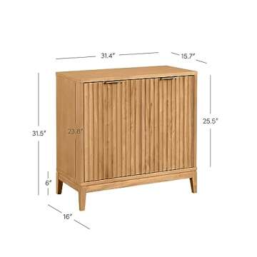 Nathan James Jasper Modern Sideboard, Kitchen Storage Cabinet with Fluted Doors, Accent Storage for ...