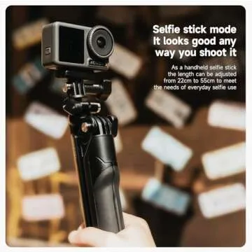 TELESIN Flexible Selfie Stick Pole Tripod Phone Holder, 360 Ball Joint Pivot Arm Stabilizer Monopod Handle Grip for GoPro Max 12 11 10 9 8 7 Insta360 X3 Ace Pro DJI Action 4 Osmo Pocket 3 Accessories