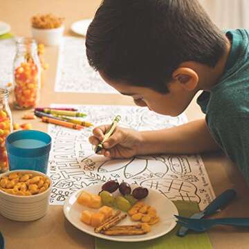 Tiny Expressions - Thanksgiving Coloring Placemats for Kids - Set of 12 Paper Placemats to Color, Turkey 'I Am Thankful for' Theme - Fall Thanksgiving Crafts for Kids