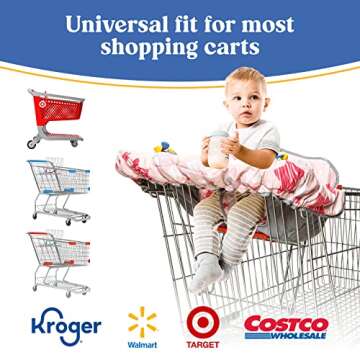 Shopping Cart Cover for Baby PILLANI, High Chair Cover for Restaurant Seat, Grocery Cart Cover for Baby Girl/Boy, Cotton Buggy Covers for Babies, Toddler Shopping Cart Cover