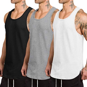 COOFANDY Men's 3 Pack Quick Dry Workout Tank Top Gym Muscle Tee Fitness Bodybuilding Sleeveless T Sh...