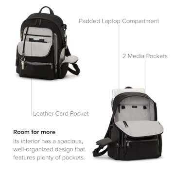 TUMI - Voyageur Celina Backpack - Travel Backpack for Women - For Business, Commute - Holds Up to 16" Laptop - Black & Gunmetal Hardware