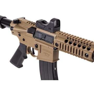 Crosman Bushmaster BMPWX Full Auto CO2-Powered BB Air Rifle And Red Dot Sight, Black/FDE