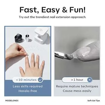 Modelones Medium Almond Nail Tips 500Pcs Clear False Acrylic Almond Press on Nails Pre-shape Full Cover Nail Tips Nail Extension DIY at Home 10 Sizes